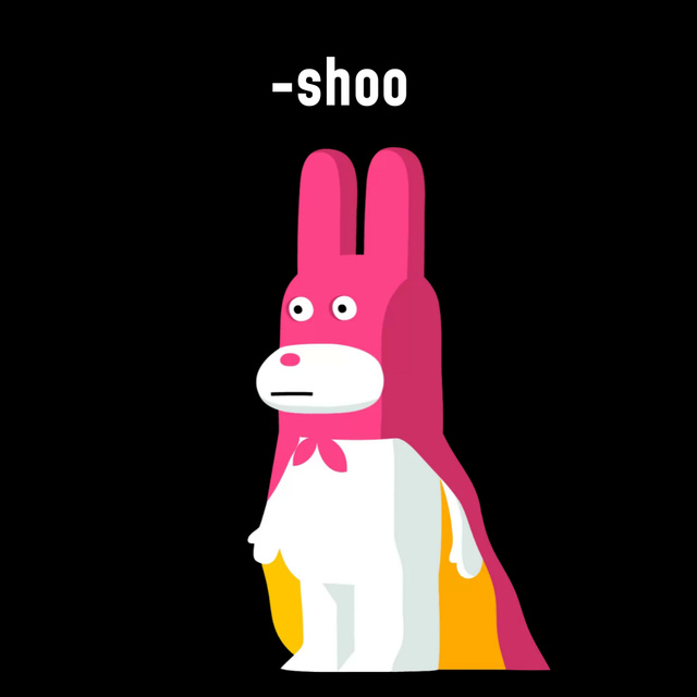 Cute bunny in cape pointing Animated Post – шаблон для дизайну