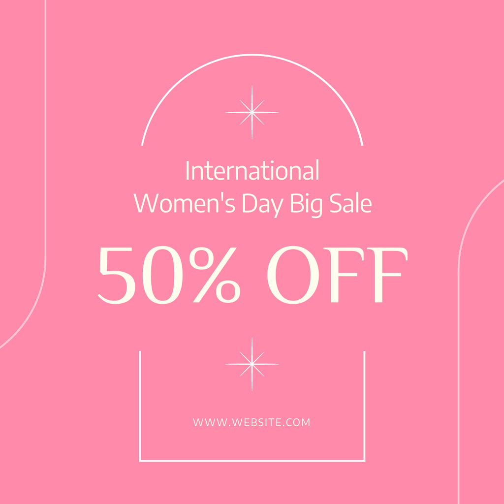 International Women's Day Big Sale Announcement Instagram Πρότυπο σχεδίασης