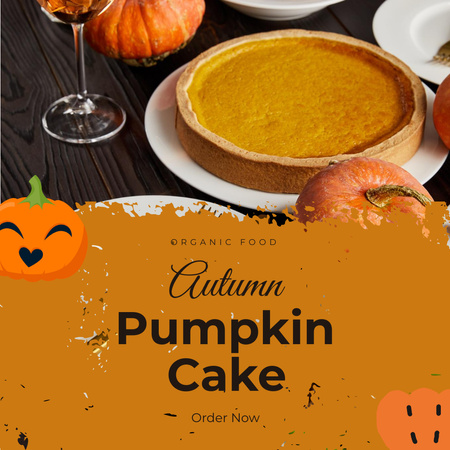 Platilla de diseño Autumn Pumpkin Cake Offer Instagram