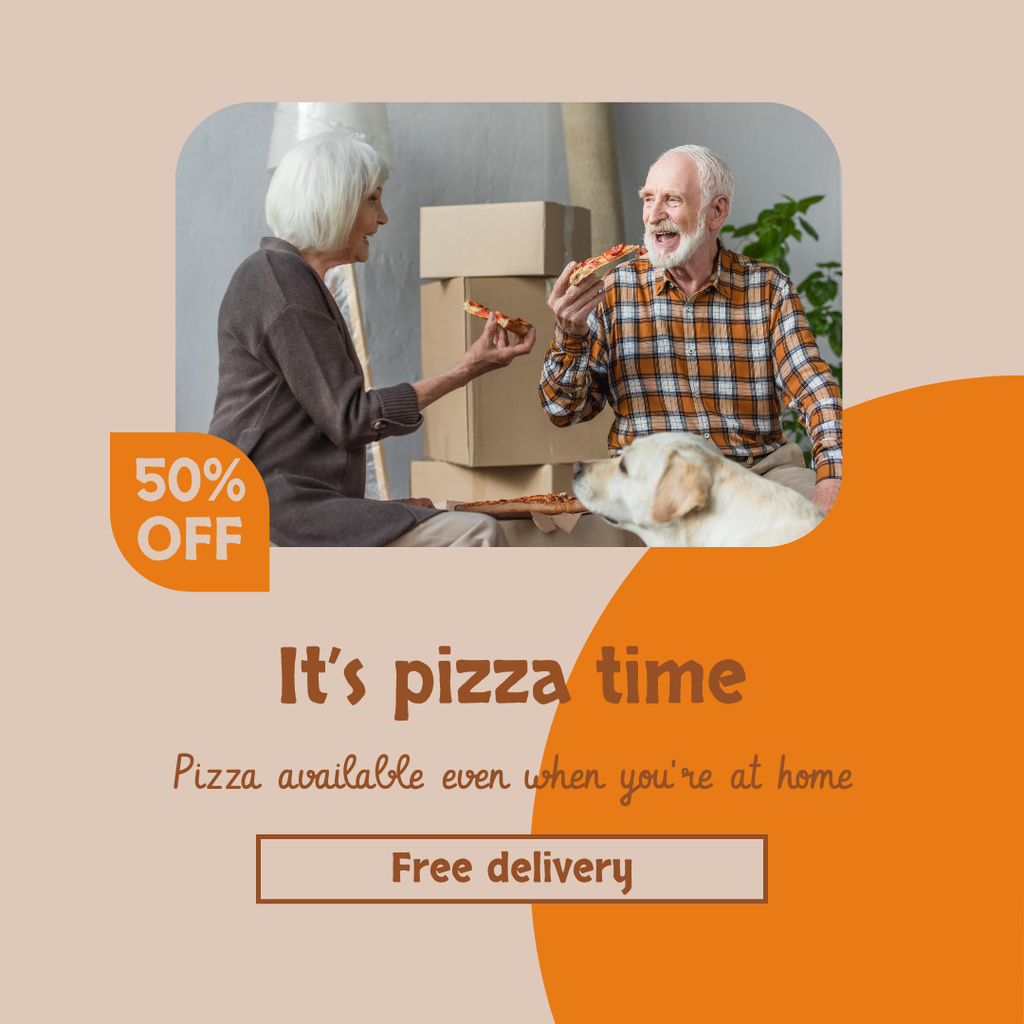 Designvorlage It's Pizza Time für Instagram