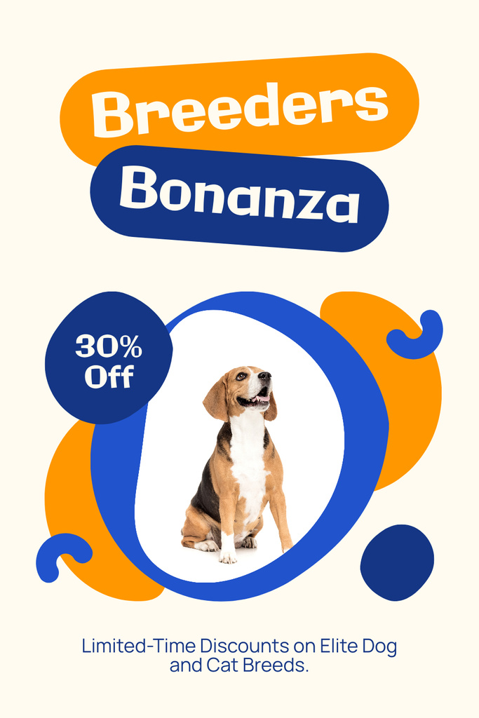 Discount Offer by Pet Breeders Pinterest Tasarım Şablonu