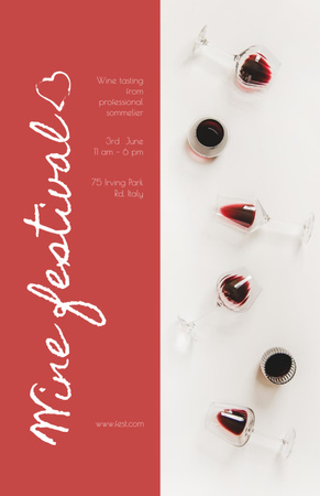 Wine Tasting Festival In Red Invitation 5.5x8.5in Design Template