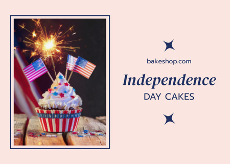 USA Independence Day Desserts Offer Flyer 5x7in Horizontal Design Template