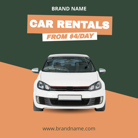 Ontwerpsjabloon van Instagram van Car Rental Company Offer