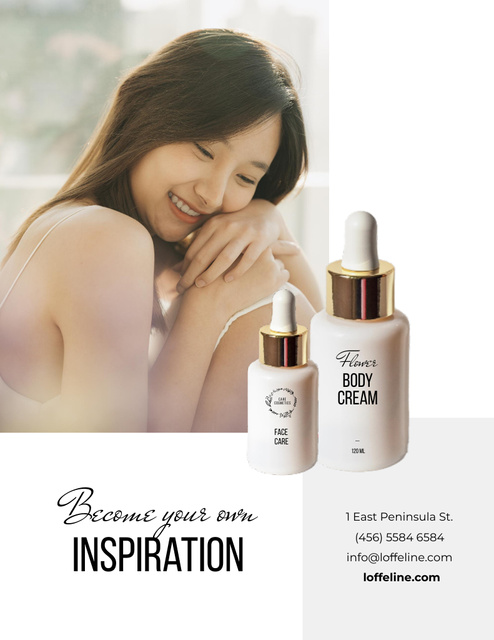 Natural Skincare Products Ad With Slogan Poster 8.5x11inデザインテンプレート