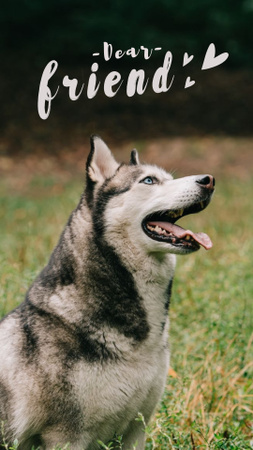 Plantilla de diseño de chica sosteniendo poco lindo cachorro Instagram Story 