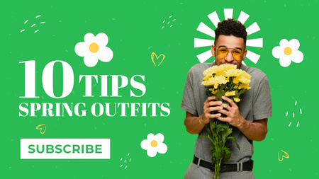 Tips for Trendy Spring Outfits Youtube Thumbnail Design Template