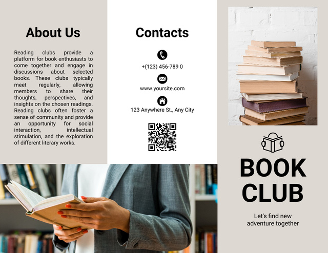 Membership in Book Club Brochure 8.5x11in Modelo de Design