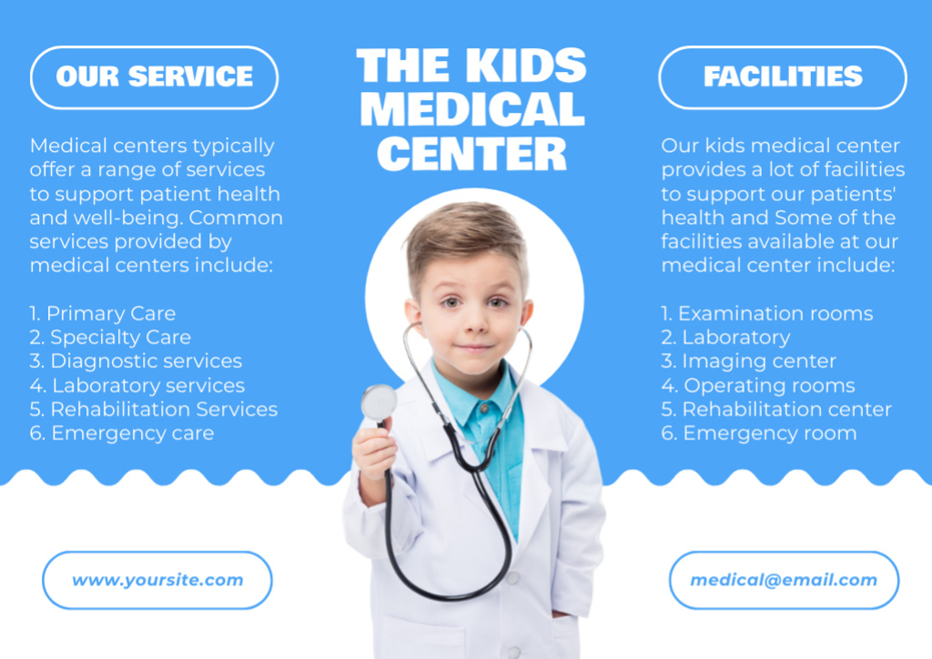 Children's Medical Center Services Offer Brochure Modelo de Design