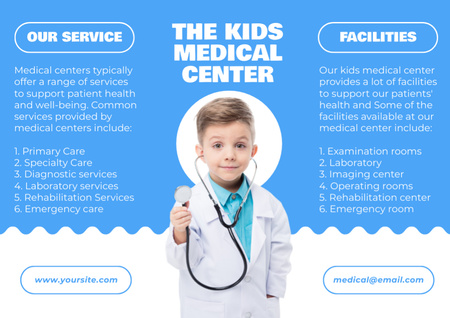 Oferta de Serviços de Centro Médico Infantil Brochure Modelo de Design