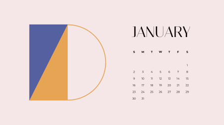 Plantilla de diseño de Abstract Geometric Figures Calendar 