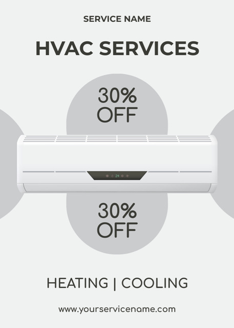 HVAC Systems Improvement Grey Flayer Design Template