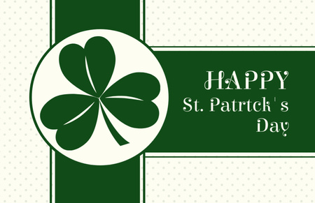 Ontwerpsjabloon van Thank You Card 5.5x8.5in van Vakantiewensen voor St. Patrick's Day op eenvoudige groene lay-out