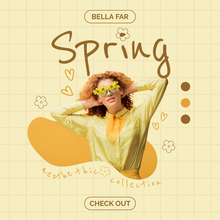 Template di design Annuncio di vendita della collezione primavera donna con tavolozza Instagram AD
