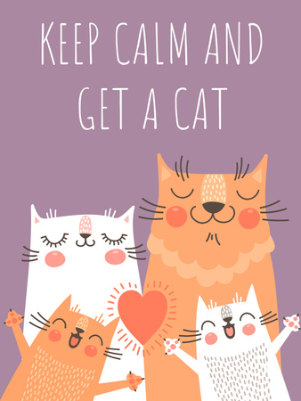 Szablon projektu Adoption inspiration Funny Cat family Poster US