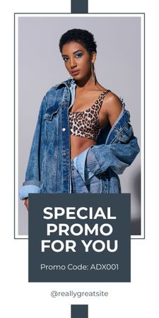 Special Promo of Fashion Collection with Stylish Woman Graphic Design Template