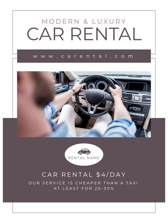 Exemplary Vehicle Hire Service Poster US Design Template