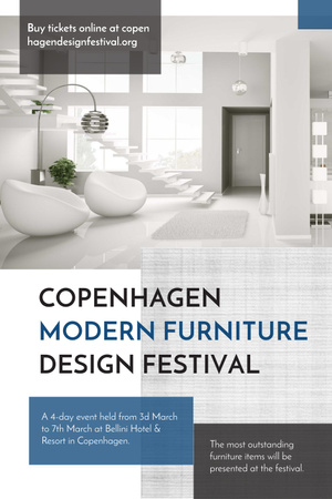 Plantilla de diseño de Festival de diseño de muebles modernos de Copenhague Pinterest 