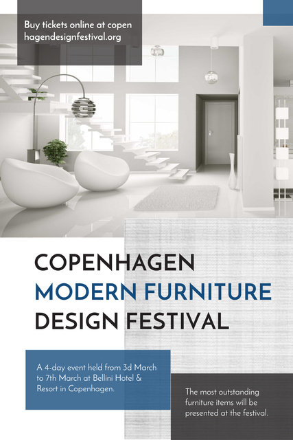 Ontwerpsjabloon van Pinterest van Copenhagen modern furniture design festival