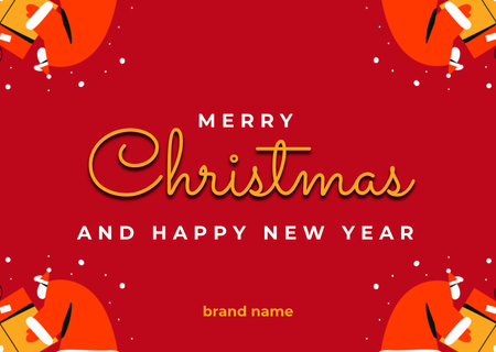 Merry Christmas and Happy New Year Wishes with Santa Claus Card – шаблон для дизайну