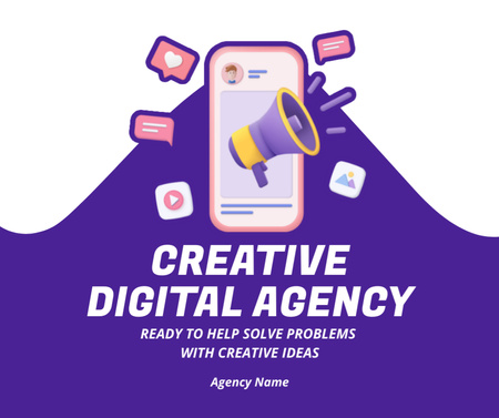 Szablon projektu Creative Digital Agency Services Ad Facebook