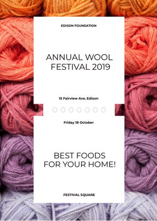 Knitting Festival Wool Yarn Skeins Flayer Design Template