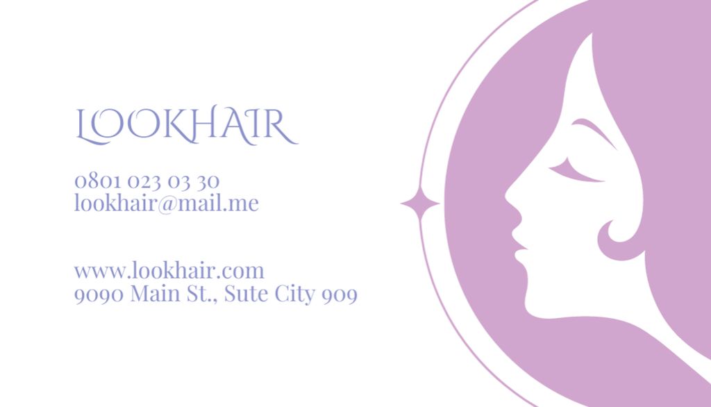 Hair Stylist Services Ad on Pink Business Card US Πρότυπο σχεδίασης