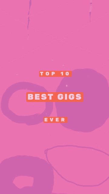 Best Gigs Ad on Pink pattern Instagram Video Story Šablona návrhu
