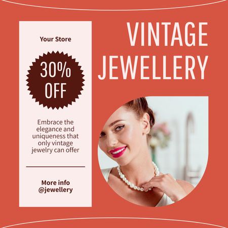 Rare Jewelry Collection With Discounts Offer Instagram AD Design Template