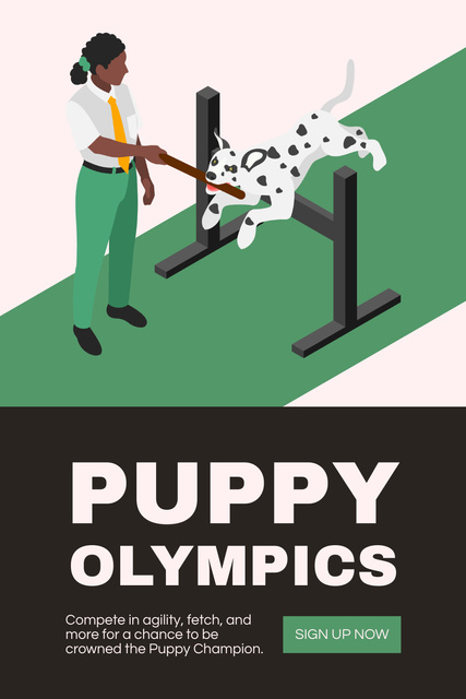 Plantilla de diseño de Trained Puppies Contest Pinterest 