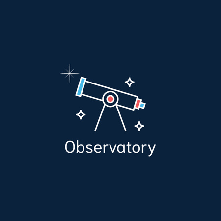 Blue Advertisement of Observatory Logo Design Template