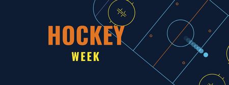 Platilla de diseño Hockey Week Announcement with Sports Field Facebook cover
