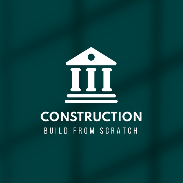 Image of Building Company Emblem with Illustration Logo Tasarım Şablonu