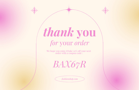 Designvorlage Niedliche dankbare Phrase in rosa Farbverlauf für Thank You Card 5.5x8.5in