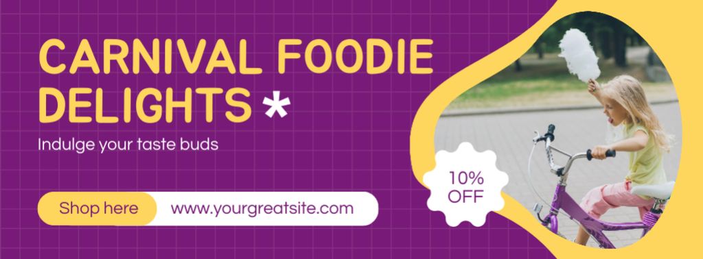 Stunning Treats For Foodies On Carnival With Discount Facebook cover – шаблон для дизайну