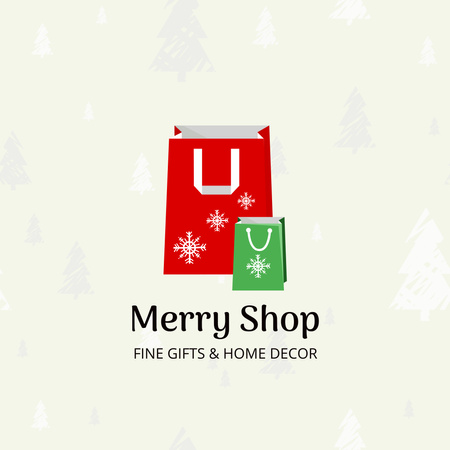 Christmas Holiday Sale Announcement Logo Design Template