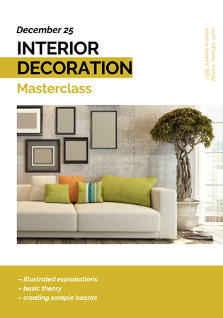 Template di design Masterclass of Interior decoration Poster 28x40in