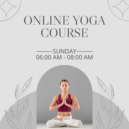 Online Yoga Course Ad Instagramデザインテンプレート