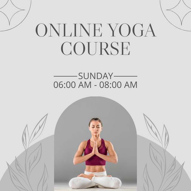 Plantilla de diseño de Online Yoga Course Ad Instagram 