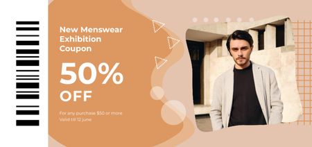 Discount on Stylish Menswear on Beige Coupon Din Large Design Template