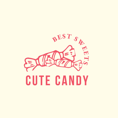 Candy Store with Yummy Sweets Logo 1080x1080pxデザインテンプレート