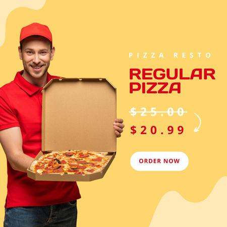 Pizza Discount Announcement Instagram Design Template