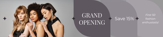 Plantilla de diseño de Fashion Store Grand Opening With Discounts For Enthusiasts Ebay Store Billboard 