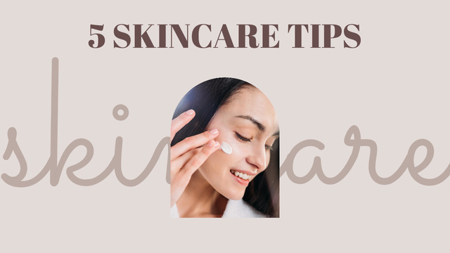 Ontwerpsjabloon van Youtube Thumbnail van Woman Skincare Tips