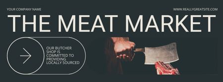 Template di design Offerte macellerie nei mercati della carne Facebook cover