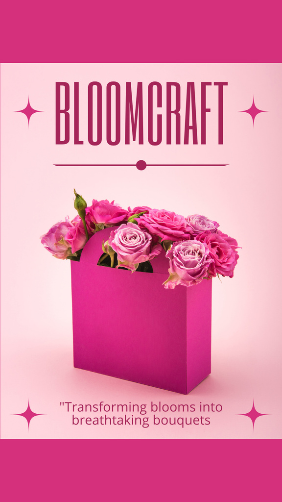 Designvorlage Services for Creating Original Bouquets of Fresh Flowers für Instagram Story