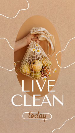 Platilla de diseño Woman holding Apples in Eco Bag Instagram Story