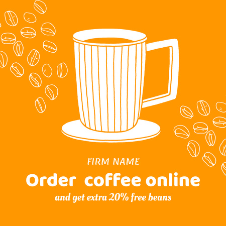 Plantilla de diseño de Roasted Coffee Beans with Cup of Coffee Animated Post 
