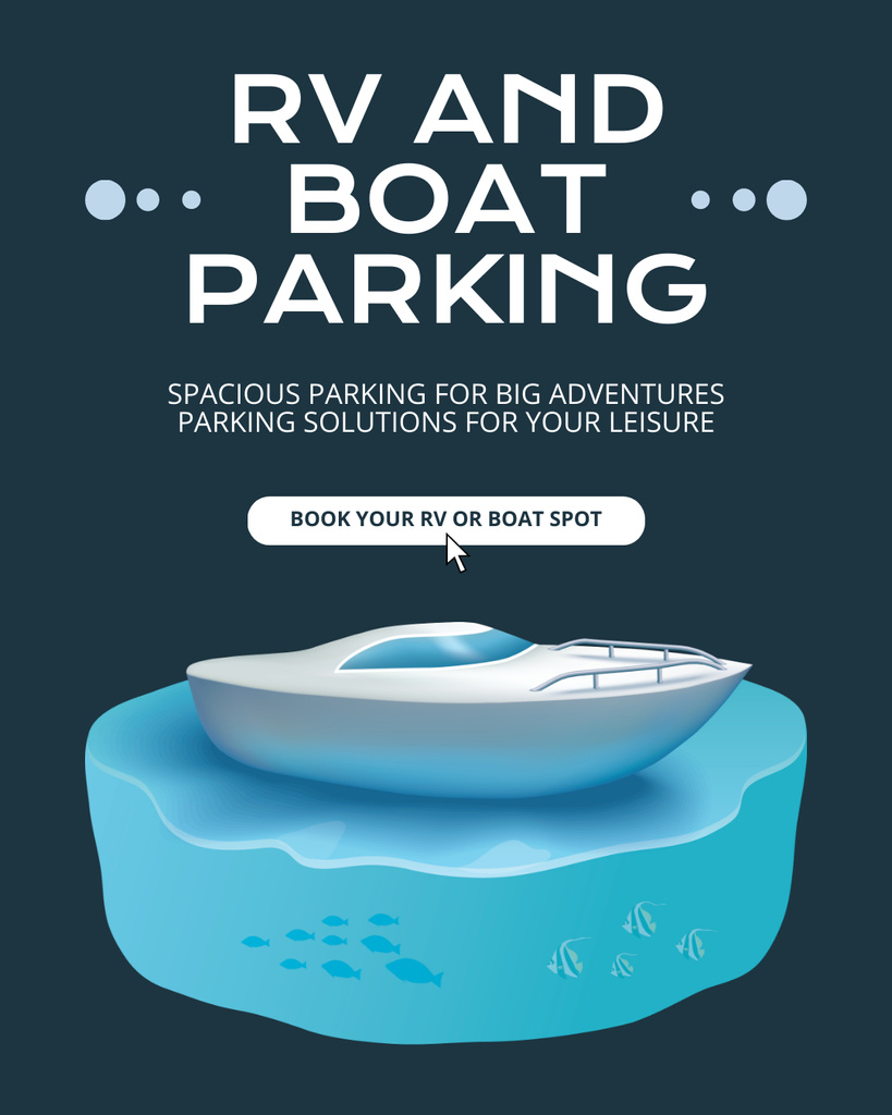Ontwerpsjabloon van Instagram Post Vertical van Offer Parking Service for Boats