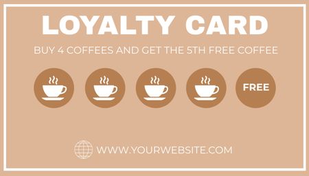 Coffee Shop Offer on Beige Loyalty Business Card US Design Template